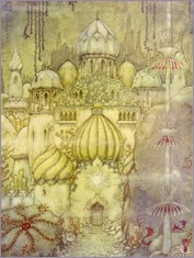 Het paleis onder water -|- Prent: Anton Pieck uit 'Sprookjes van 1001-nacht' - Scan: Jos Visser