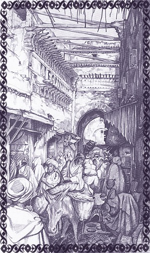 Een straatje in Marrakech -|- Prent: Anton Pieck