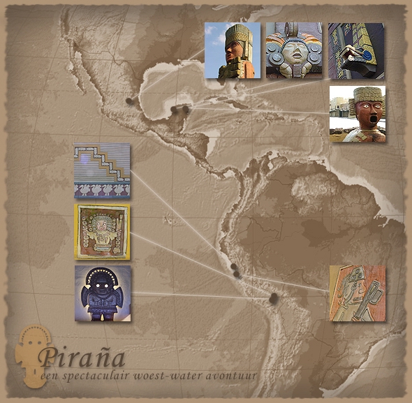 De geografische locatie van enkele Piraa-decoraties -|- Kaartje: Friso Geerlings  het WWCW 2003