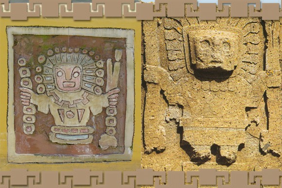 Kon-Tiki Viracocha, de Schepper-God, afgebeeld op de Zonnepoort van de Tiahuanaco-cultuur