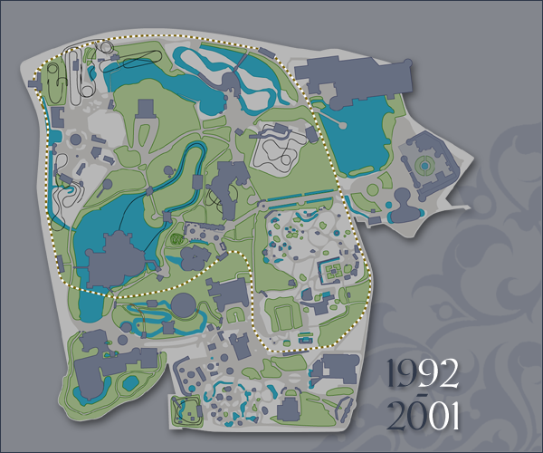 Plattegrond 2001, klik voor een vergroting -|- Kaart: Bram Elstak,  het WWCW 2005