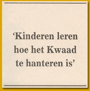 Kinderen leren hoe het kwaad te hanteren is