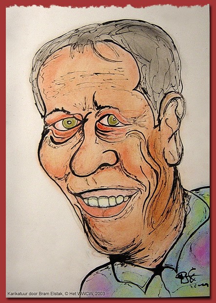 Ton van de Ven - Tekening in karikatuurvorm: Bram Elstak -|- © Het WWCW 2003