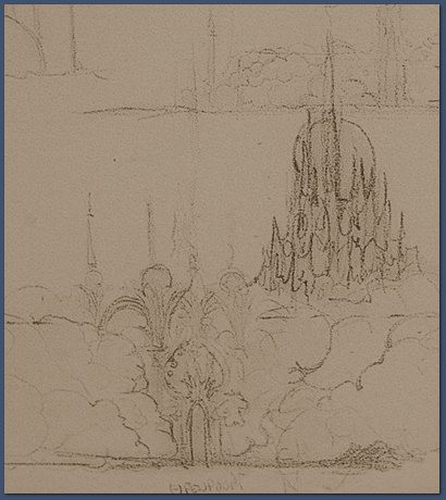 Gevel en dak (concept) Droomvlucht -|- Tekening: Ton van de Ven - De Efteling