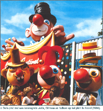 Festival Characters op het plein in Noord in 1985 -|- Scan (uit foldermateriaal): Friso Geerlings,  het WWCW 2006