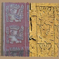 Decoraties op de Zonnepoort te Tiahuanaco - Klik voor een vergroting van deze vergelijking