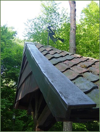 En van de ontelbare heksen van het bos duikt op op de windvaan van de put -|- Foto: Bram Elstak  het WWCW 2005